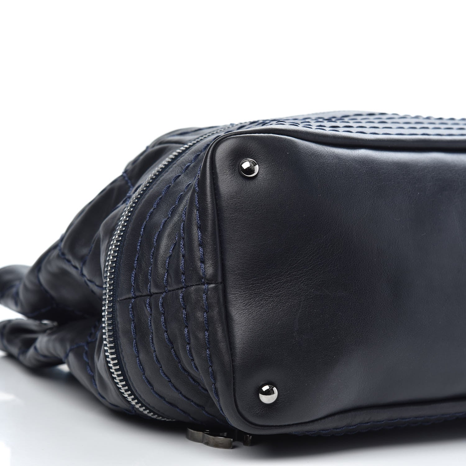 Chanel Lambskin Stitched Expandable Tote Navy 7 of 11