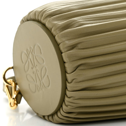 Loewe Lambskin Pleated Bracelet Pouch Shoulder Bag Clay Green 8 of 10