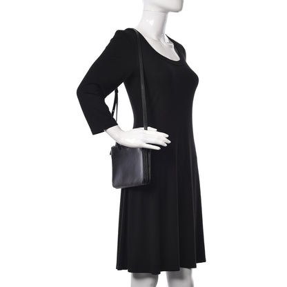 Celine Shiny Textured Calfskin Small Trio Crossbody Bag Black 2 of 10