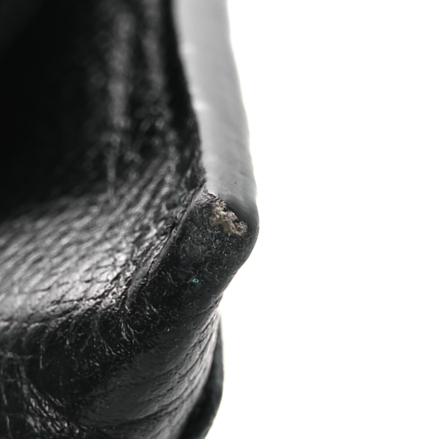 Pebbled Calfskin Flap Card Holder Black