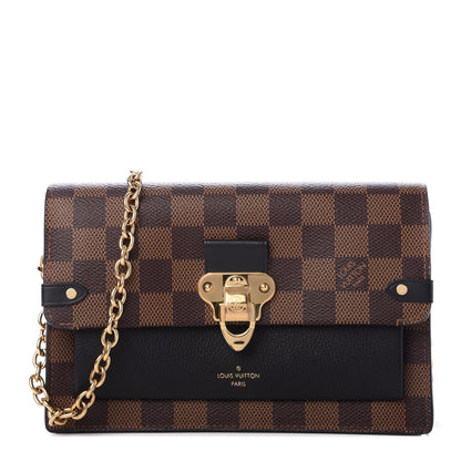 Louis Vuitton Damier Ebene Vavin Chain Wallet Black 1 of 11
