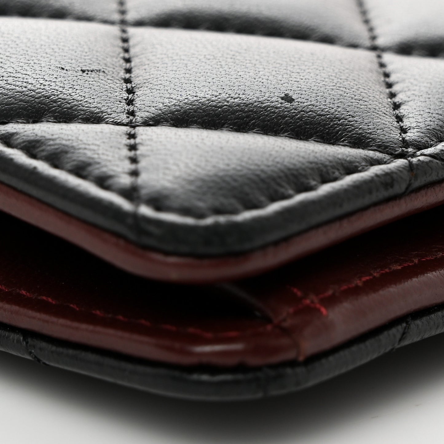 Lambskin Quilted Yen Wallet Black