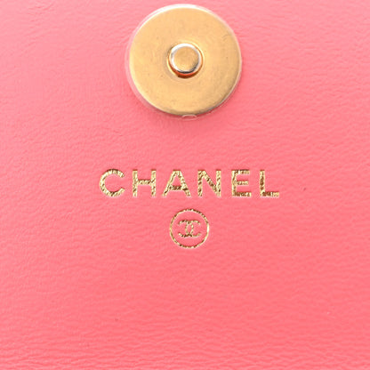 Chanel Lambskin Enamel Quilted Pending Clutch With Chain Pink 6 of 12