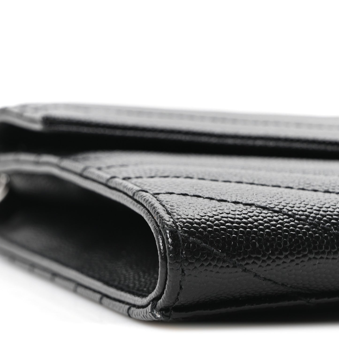Grain De Poudre Matelasse Chevron Monogram Envelope Clutch Black