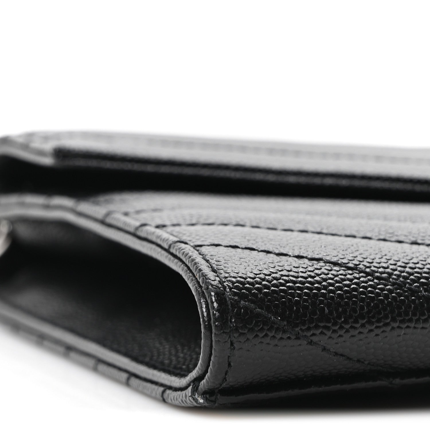 Saint Laurent Grain De Poudre Matelasse Chevron Monogram Envelope Clutch Black 9 of 10