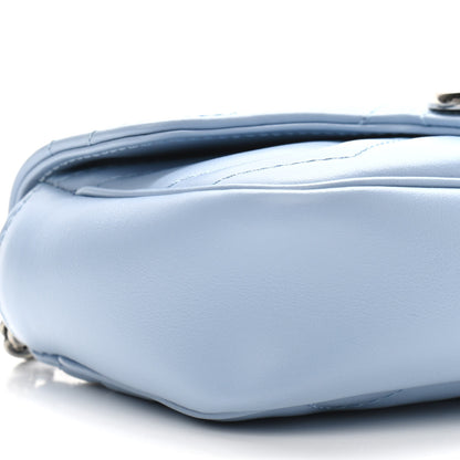 Gucci Calfskin Matelasse Super Mini GG Marmont Shoulder Bag Porcelain Light Blue 9 of 10