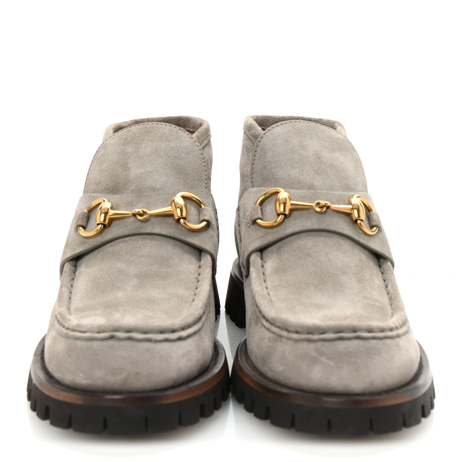 Gucci Suede Horsebit Ankle Boots 38 New Fango 3 of 9
