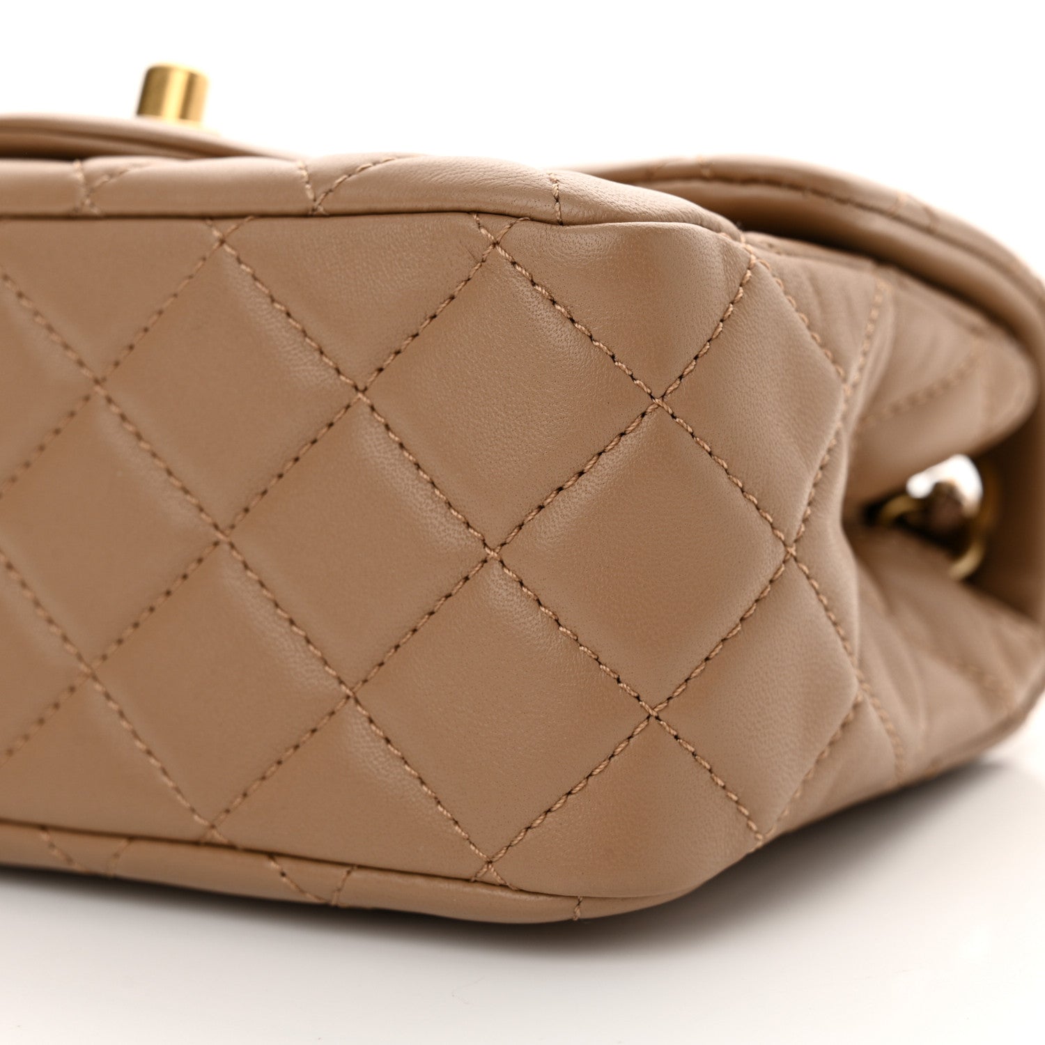 Chanel Lambskin Quilted Mini Pearl Crush Flap Dark Beige 10 of 12