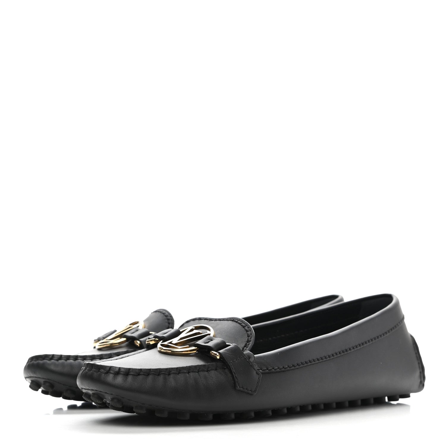 Louis Vuitton Calfskin Dauphine Loafers 37.5 Black 3 of 8