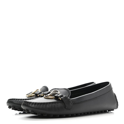 Louis Vuitton Calfskin Dauphine Loafers 37.5 Black 3 of 8