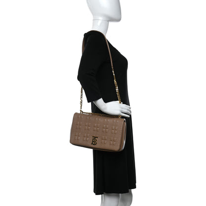 Burberry Lambskin Quilted Medium Lola Bag Camel 3 of 8