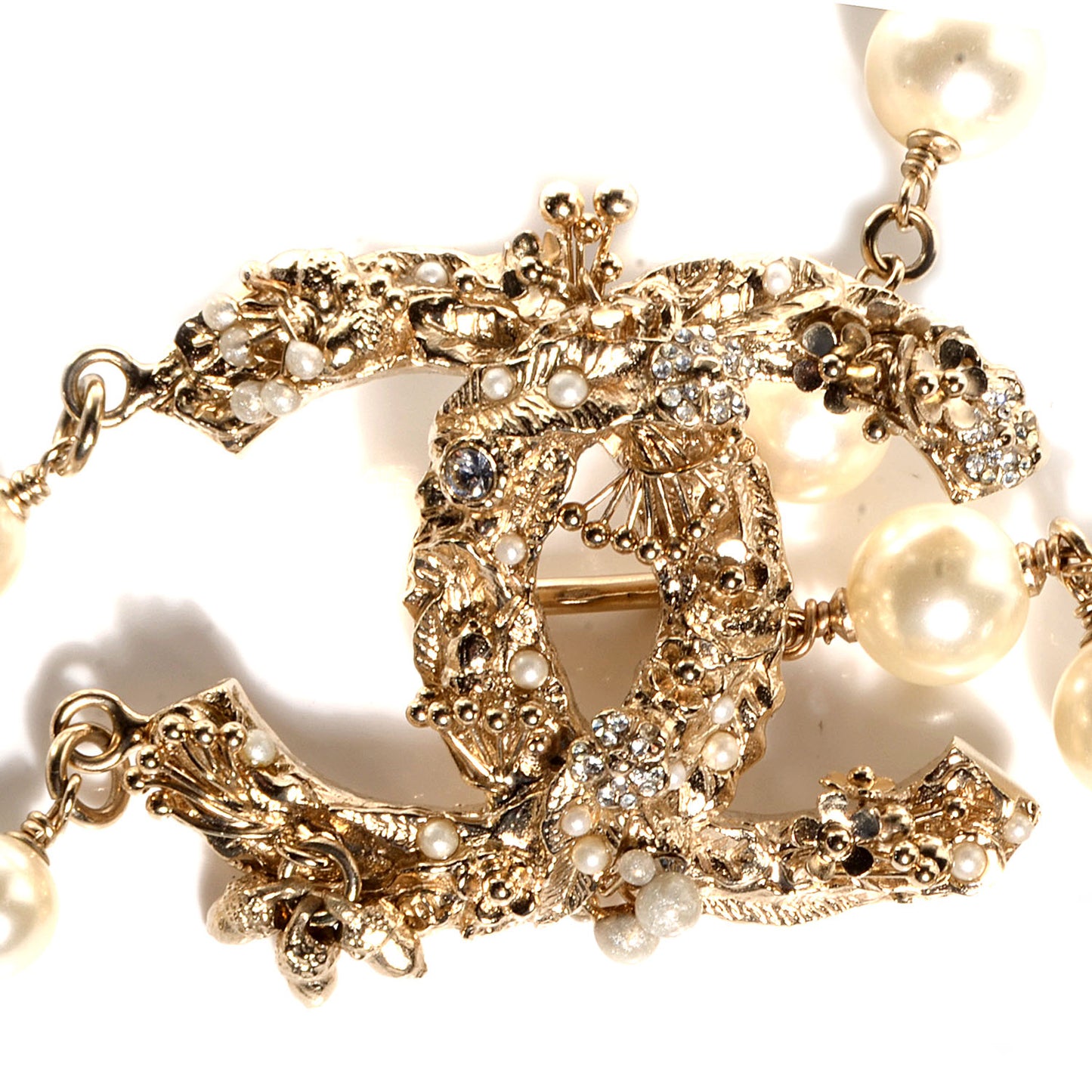Pearl Crystal CC Belt Light Gold