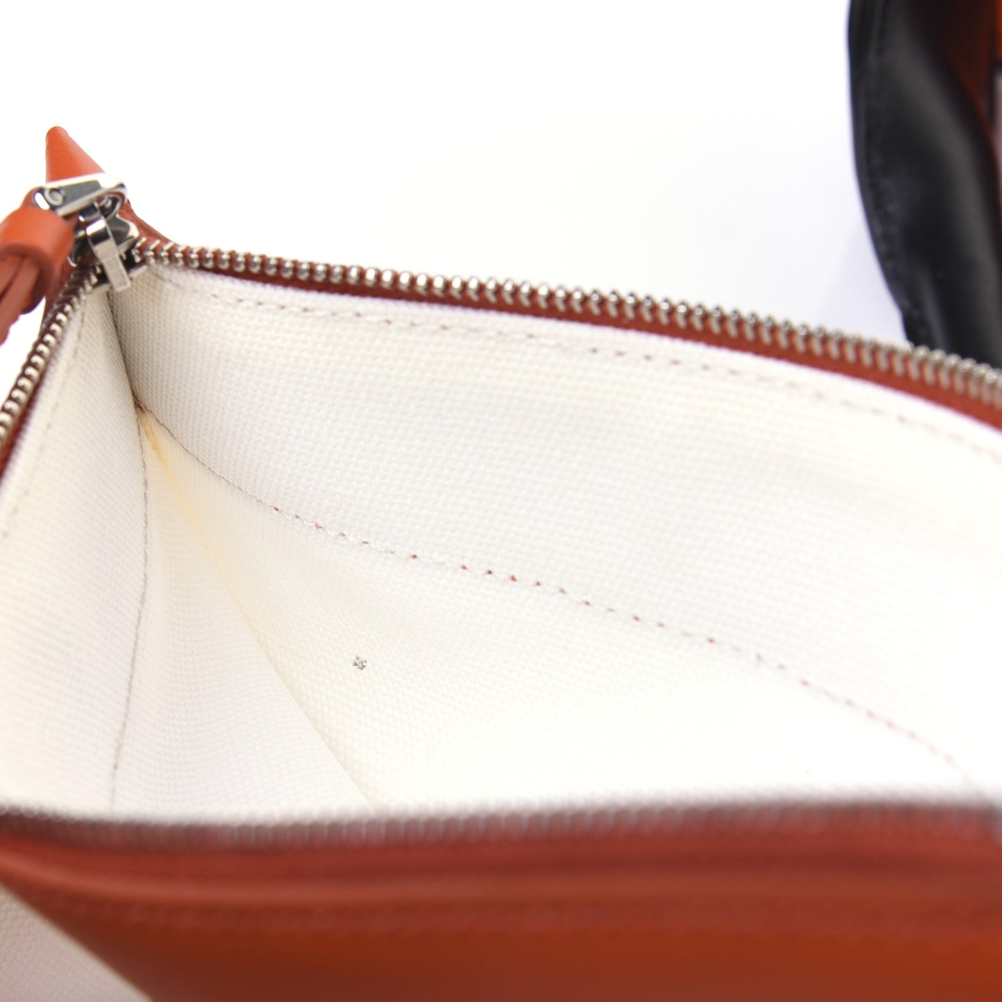 Calfskin Canvas Ouverture Bucket Bag White