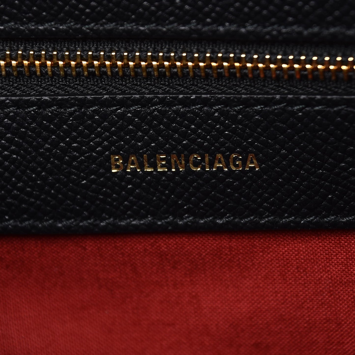 Signature Grained Calfskin Logo M Ville Top Handle Bag Black