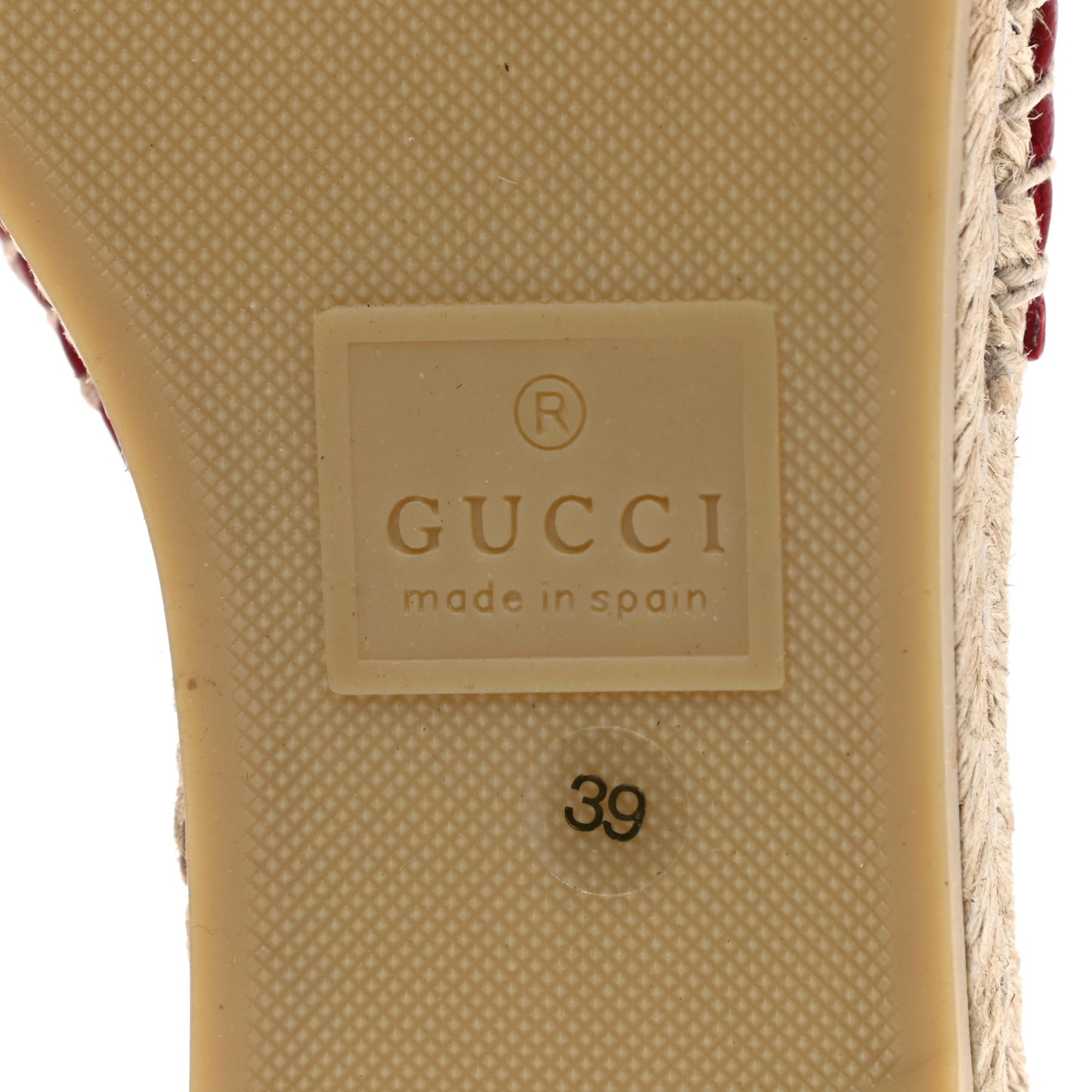 Nappa Matelasse GG Marmont Espadrille Slide Sandals 39 Hibiscus Red