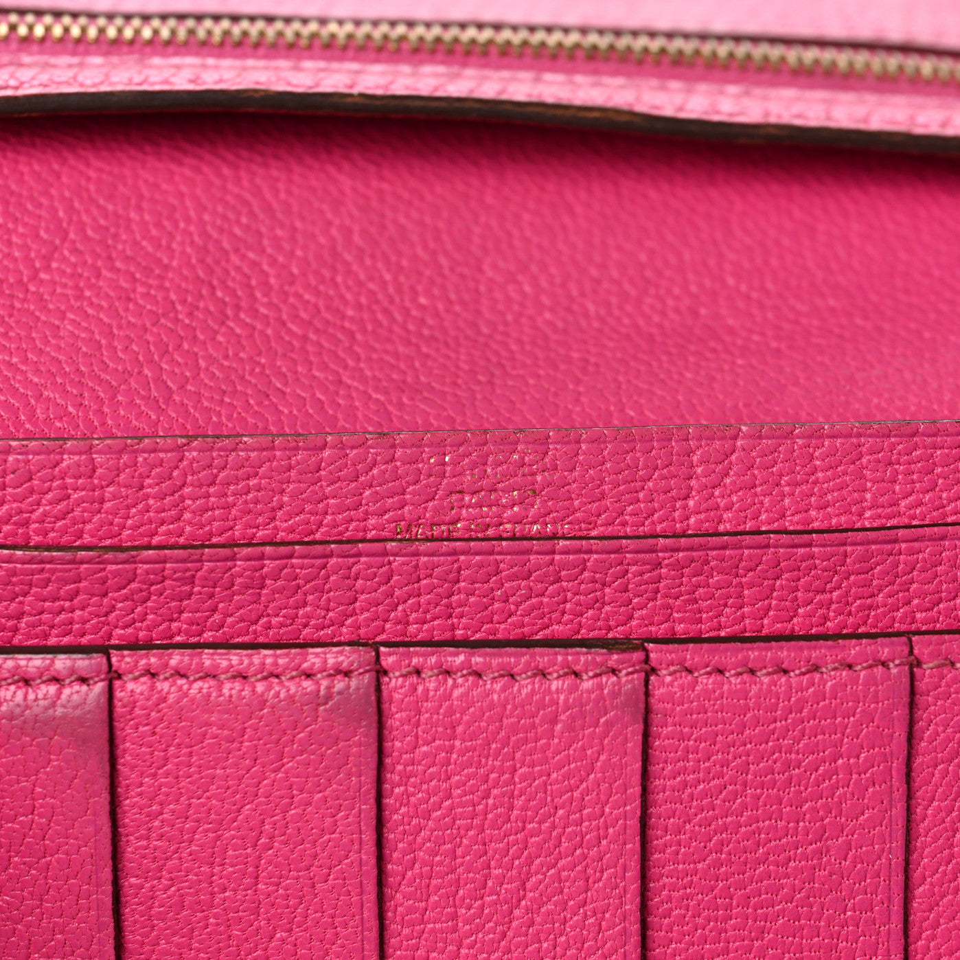 Chevre Mysore Bearn Gusset Wallet Rose Shocking