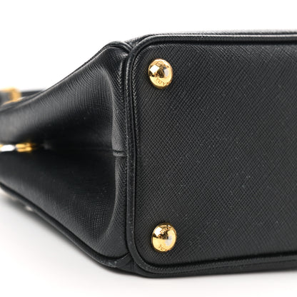 Prada Saffiano Lux Micro Galleria Double Zip Tote Black 9 of 10