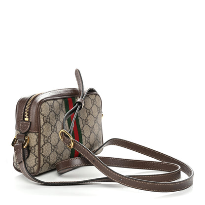 Gucci GG Supreme Monogram Web Mini Ophidia Shoulder Bag Brown 3 of 12