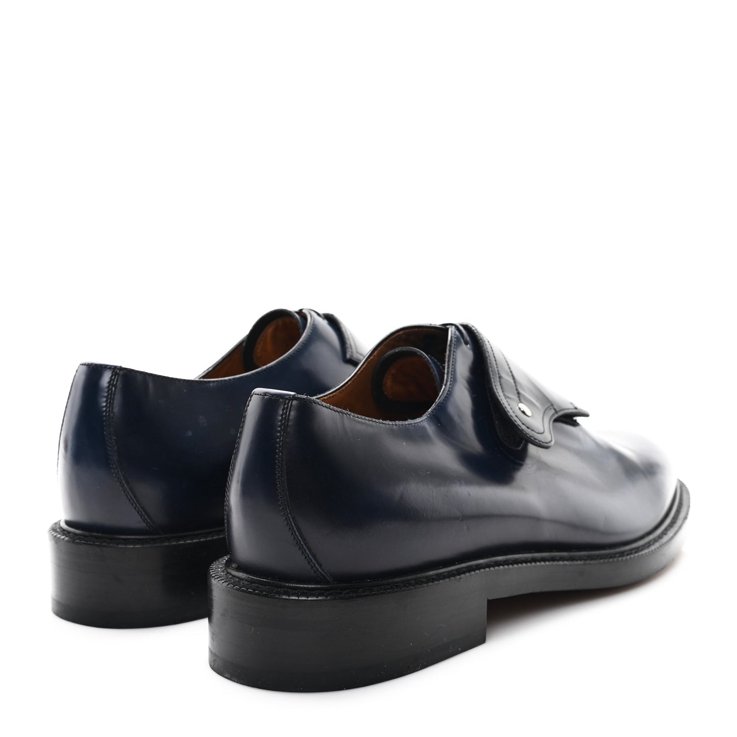 Calfskin Saddle Mens Lace Up Oxford Loafers 42 Navy Blue