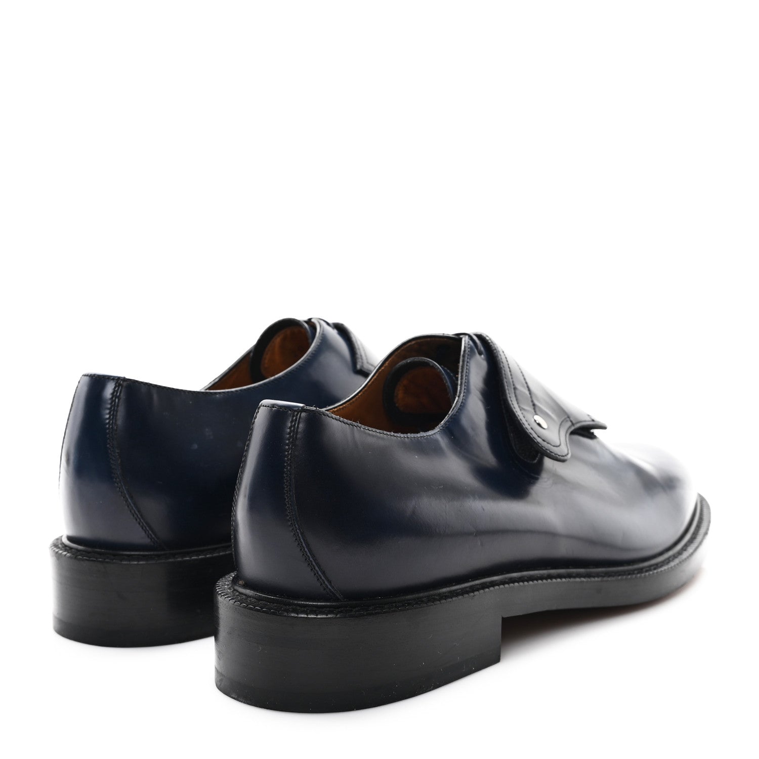Christian Dior Calfskin Saddle Mens Lace Up Oxford Loafers 42 Navy Blue 5 of 8