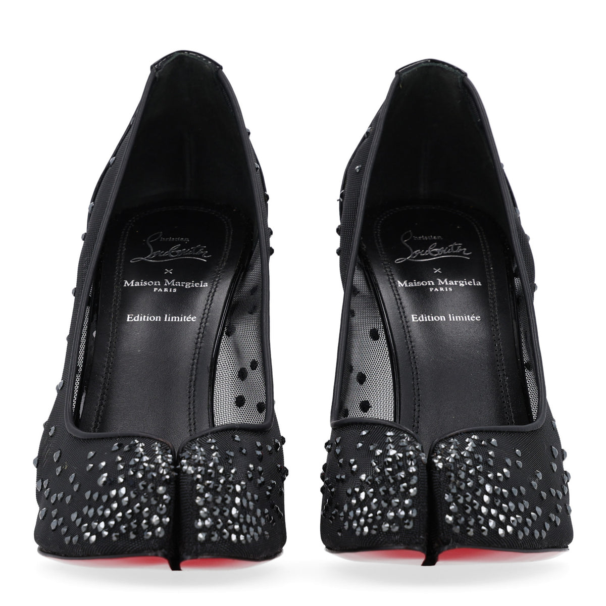 X MAISON MARGIELA Rete Patent Strass Bridiela Una 100 Pumps 38 Black