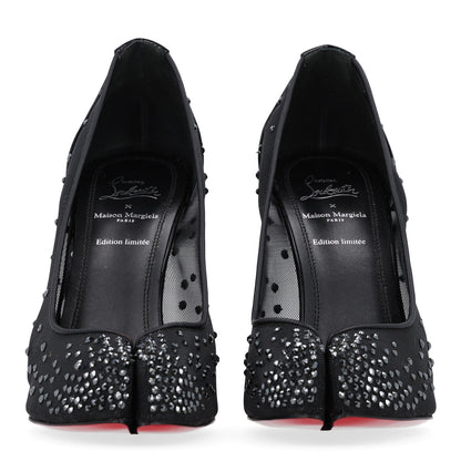 Christian Louboutin X MAISON MARGIELA Rete Patent Strass Bridiela Una 100 Pumps 38 Black 3 of 10