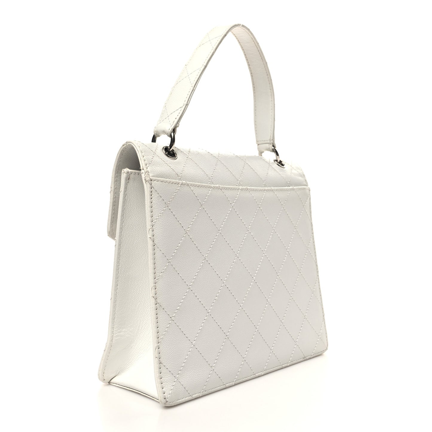 Caviar Quilted Envelope Flap White