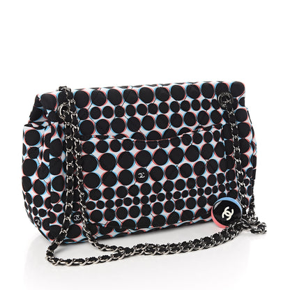 Chanel Nylon Printed Medium Single Flap Black White 2 of 9