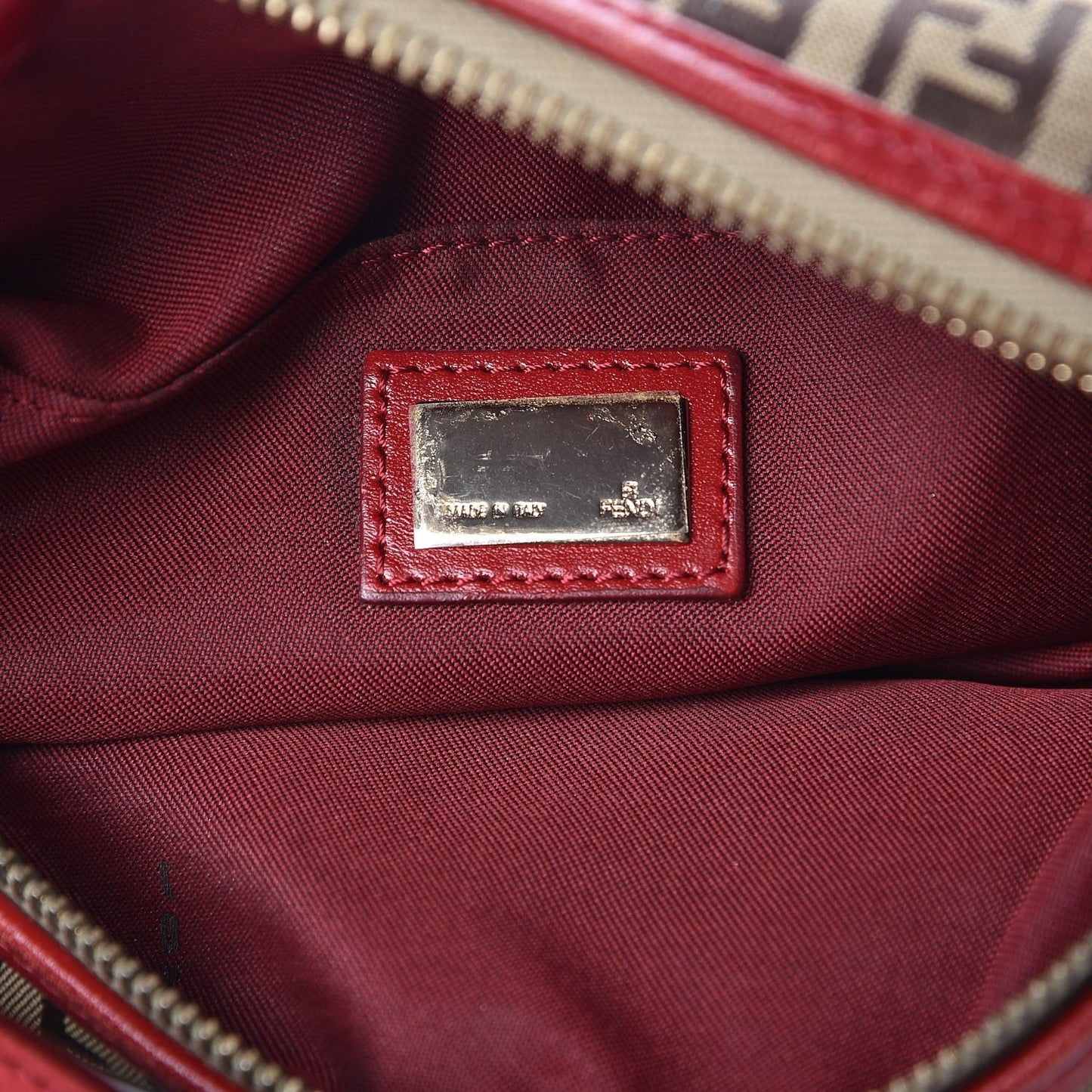 Zucchino Cuoio Small Chef Pocket Shoulder Bag Mogano Panna Rosso