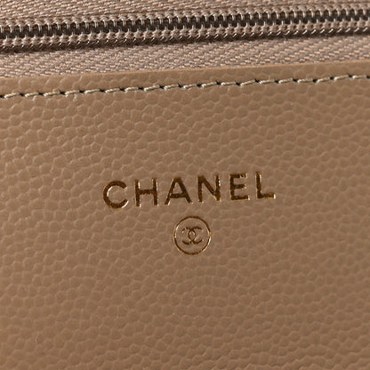 Chanel Caviar Quilted Wallet on Chain WOC Beige 6 of 12