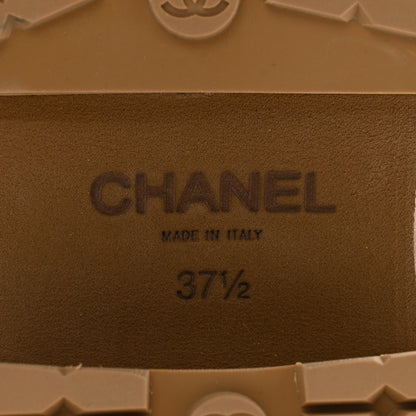 Chanel Suede Lambskin Cap Toe Ankle Boots 37.5 Light Brown 7 of 12