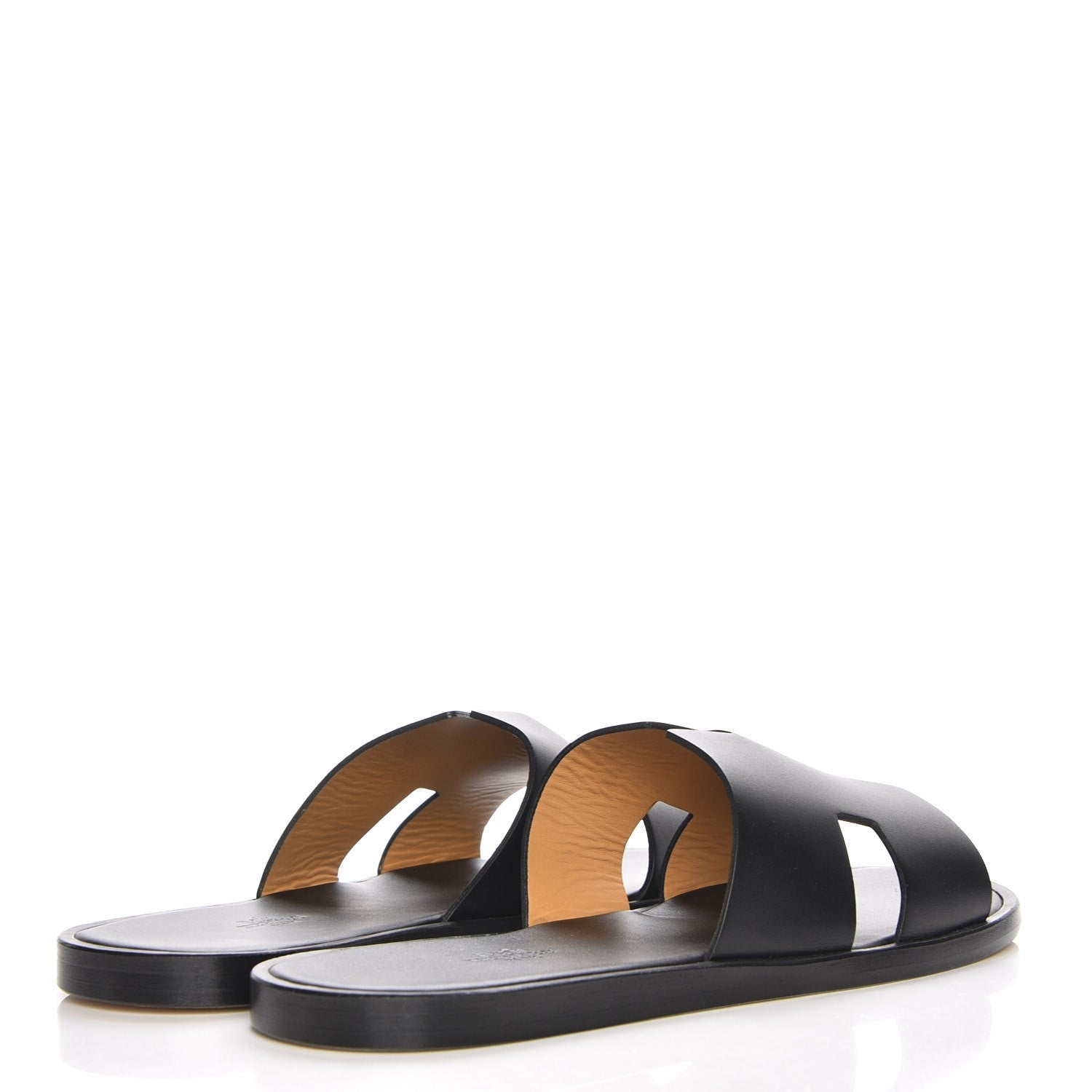 Hermes Calfskin Mens Izmir Sandals 42 Black 4 of 9