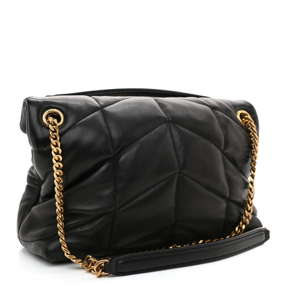 Saint Laurent Lambskin Quilted Small Loulou Puffer Monogram Chain Satchel Black 2 of 7