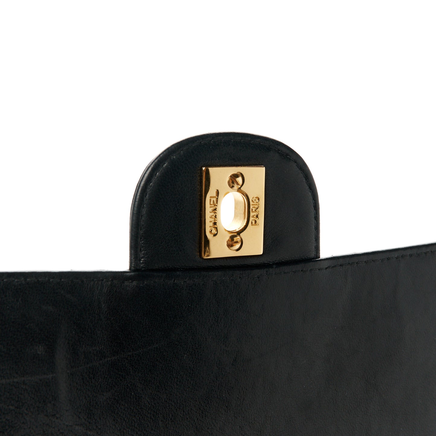 Lambskin Quilted Jumbo Single Flap Black