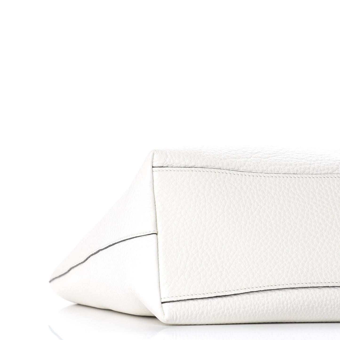 Vitello Daino Embossed Logo Tote White