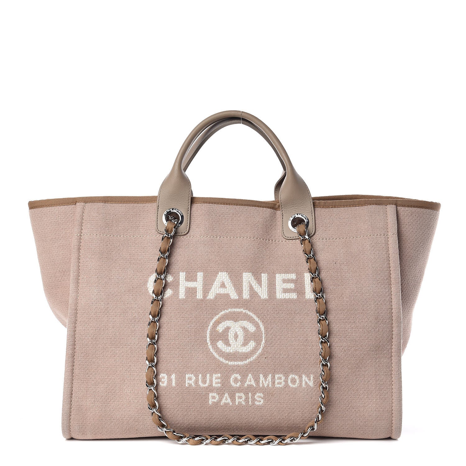 Chanel Canvas Large Deauville Tote Ecru 1 of 11