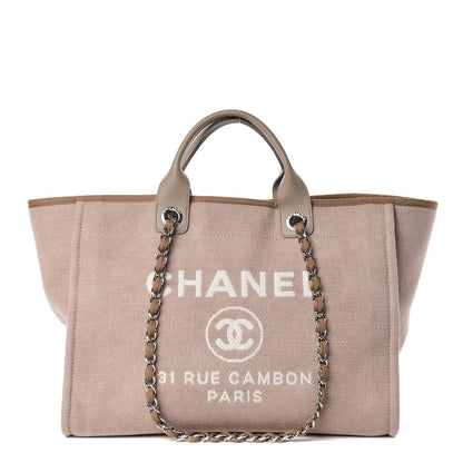 Chanel Canvas Large Deauville Tote Ecru 1 of 11
