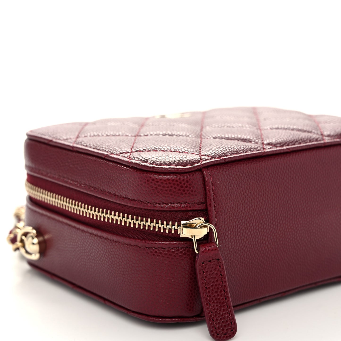 Caviar Quilted Camera Bag Burgundy