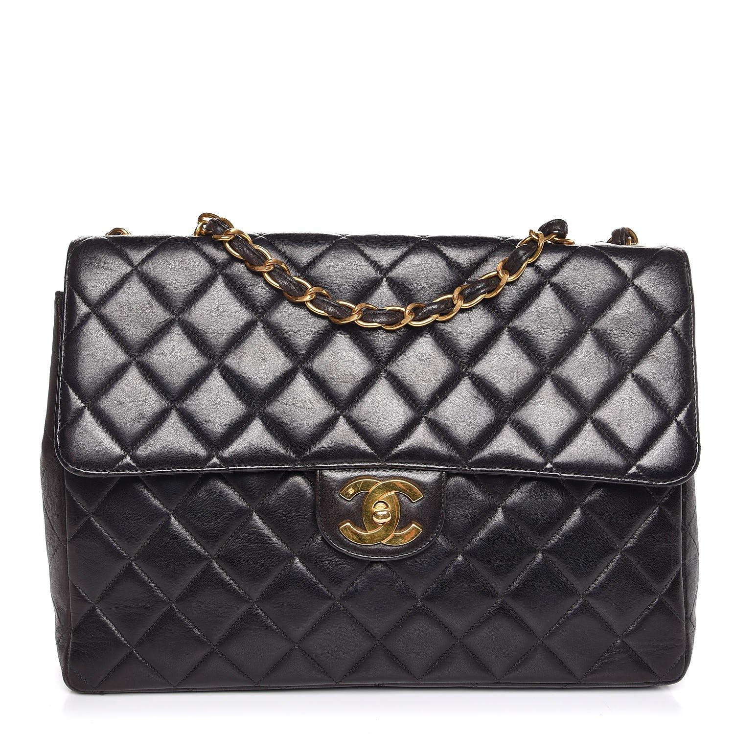 Chanel Lambskin Quilted Jumbo Single Flap Black 3 of 26