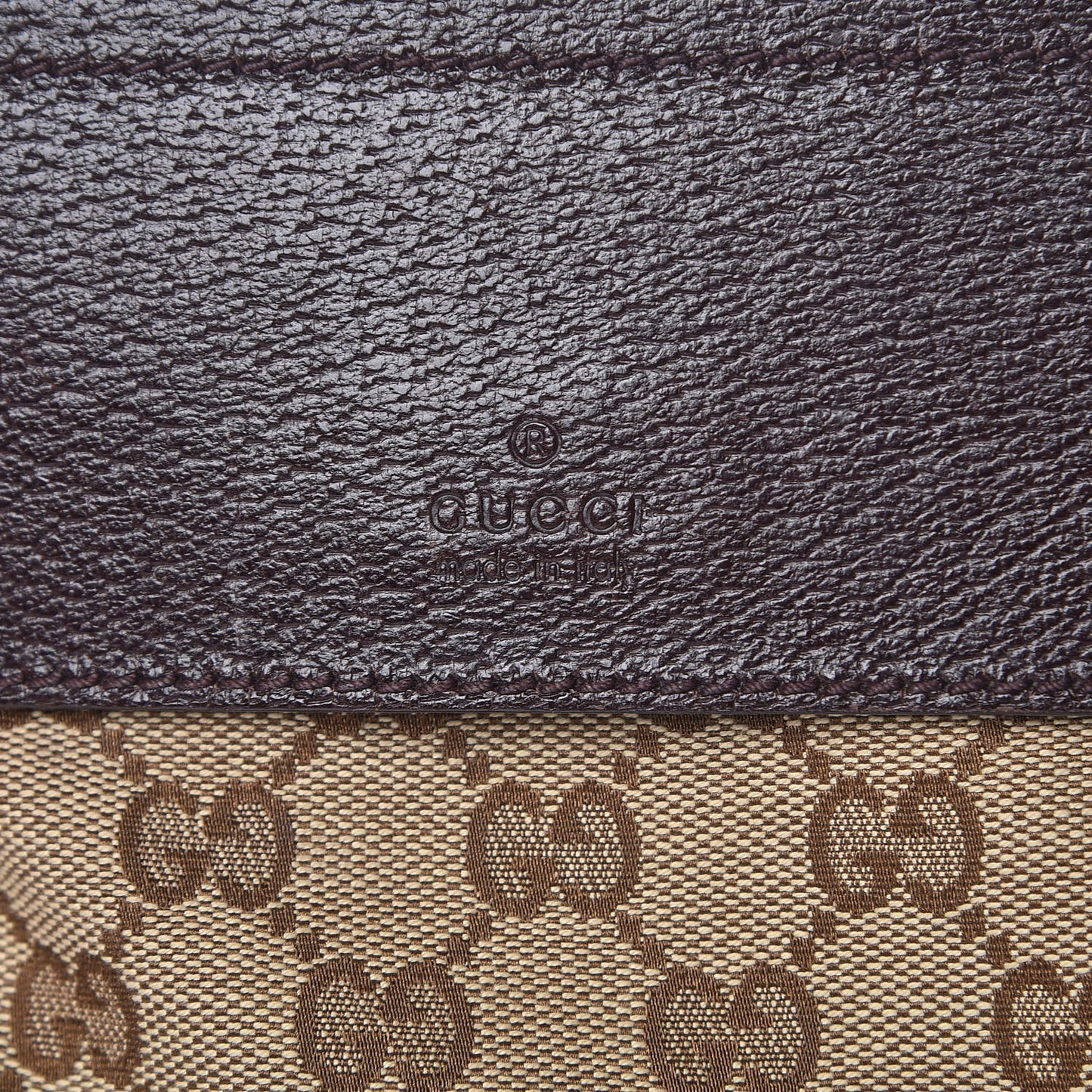 GG Monogram Double Pocket Belt Bag Dark Brown