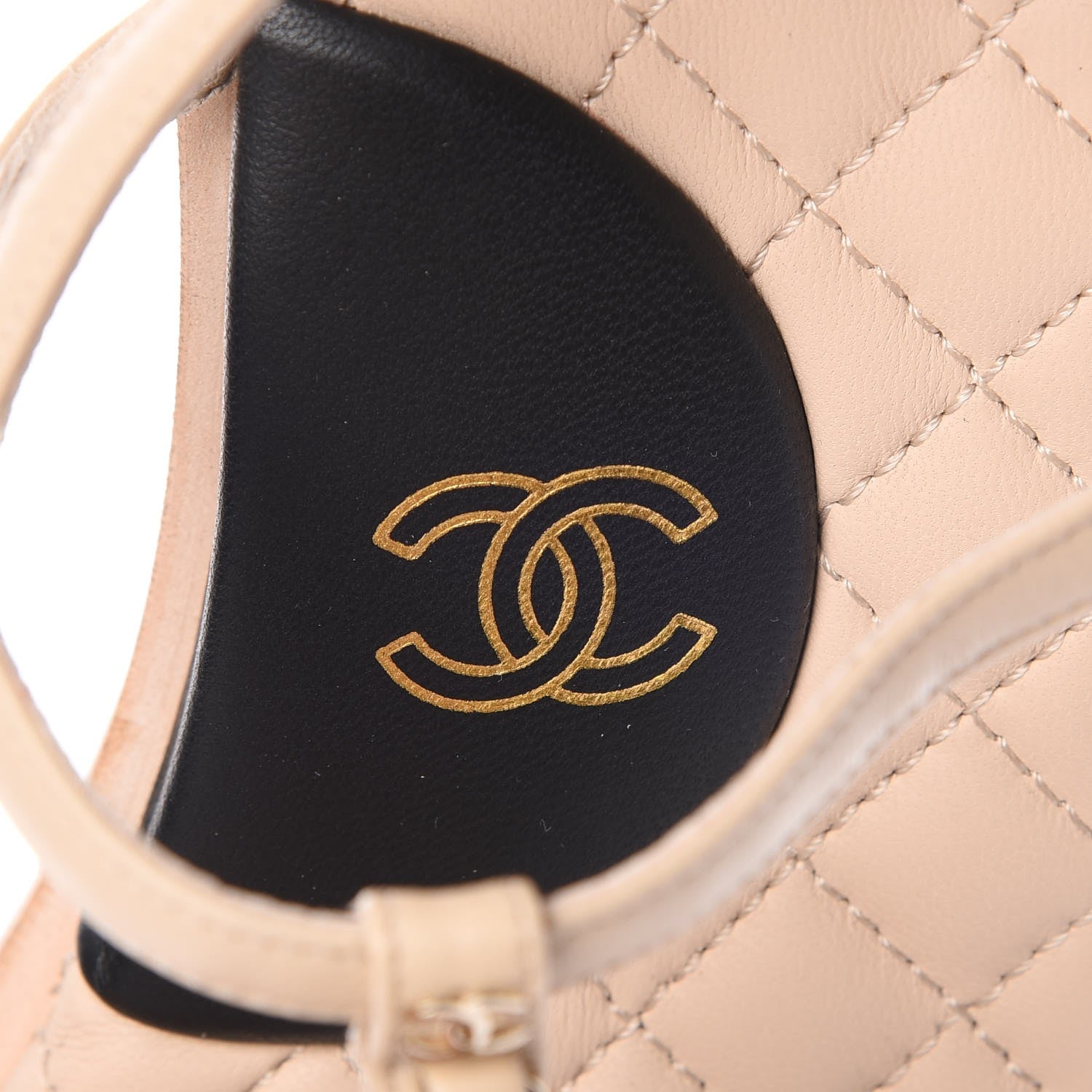 Chanel Lambskin CC Chain Thong Sandals 36 Beige 8 of 10