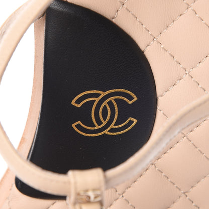 Chanel Lambskin CC Chain Thong Sandals 36 Beige 8 of 10