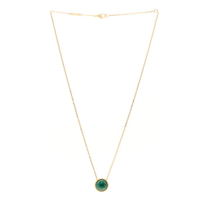 Van Cleef & Arpels 18K Yellow Gold Malachite Perlee Couleurs Pendant Necklace 3 of 6