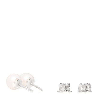 Tiffany 18K White Gold Akoya Pearl 6-6.5mm Signature Pearl Earrings 3 of 4
