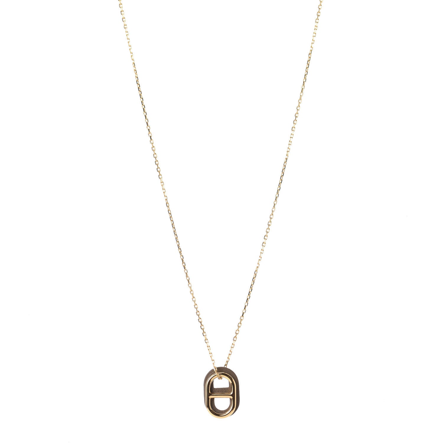 Hermes Swift O'Maillon Pendant Necklace Etoupe 1 of 8