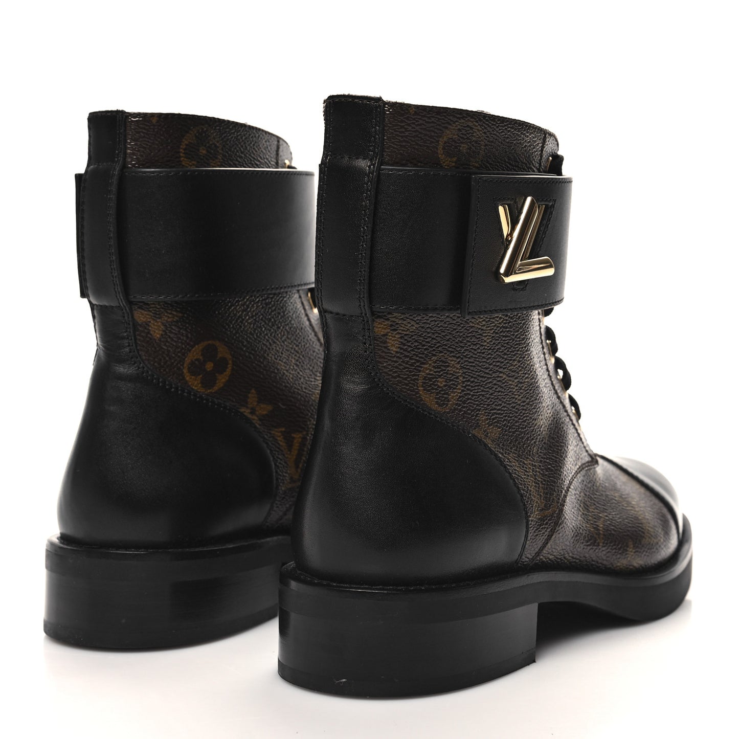 Calfskin Monogram Wonderland Flat Ranger Boots 38 Black