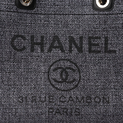 Chanel Woven Straw Raffia Small Deauville Tote Charcoal 10 of 11