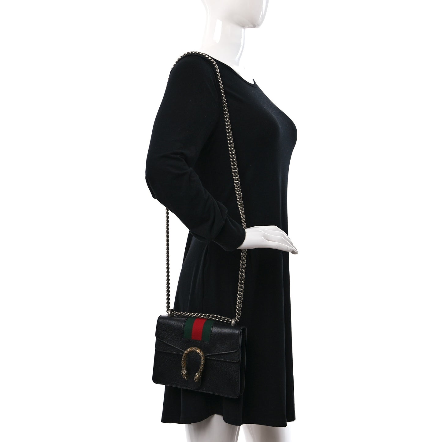 Calfskin Web Mini Dionysus Shoulder Bag Black
