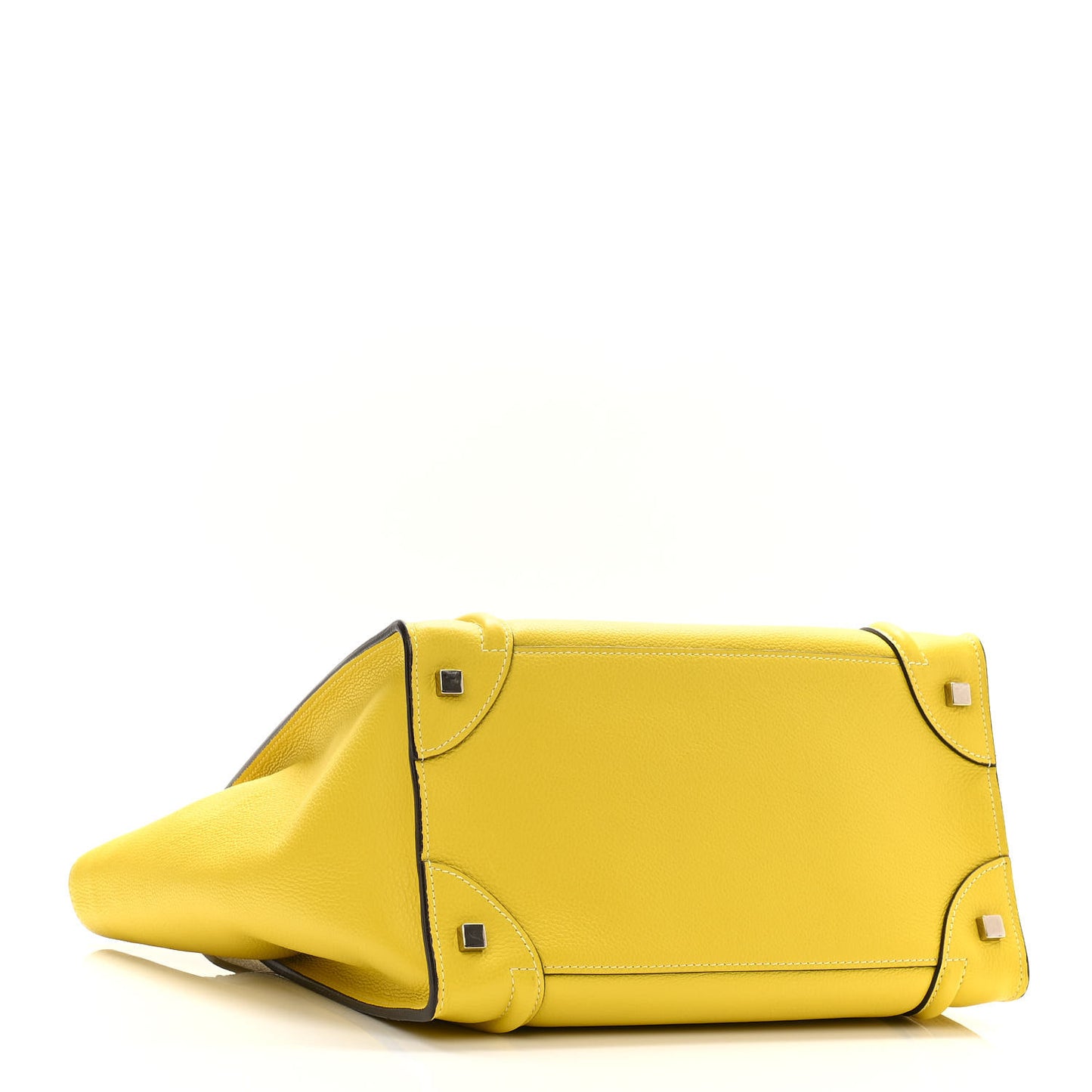 Drummed Calfskin Mini Luggage Citron
