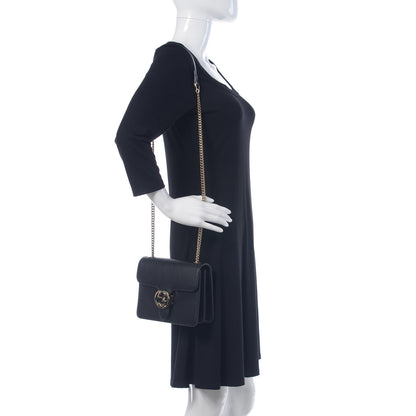 Gucci Dollar Calfskin Small Interlocking G Shoulder Bag Black 2 of 7
